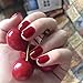24pcs False Nails 12 Different Size Solid Red Square Fake Nails Tips