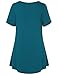 Vivilli Summer Clothes For Women, Women's Short Sleeve Split Hemline Casual T-Shirt Blouse Tops With Buttons (Medium, Dark Cyan)
