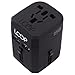 Loop World Adapter Plug, Worldwide Travel Adapter Charger [US UK EU AU/CN] w/Dual USB Charging Ports & Universal AC Socket - Safety Fused (Black)