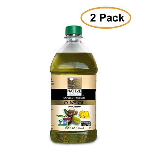 Native Harvest Expeller Pressed Non-GMO Olive/Canola Oil Blend, 2 Litre (67.6 FL OZ), 2 Pack