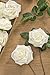 Ling's Moment Rose Artificial Flowers 16pcs Realistic Ivory Avalanche Roses with Stem for DIY Wedding Bouquets Centerpieces Floral Arrangements Decorations