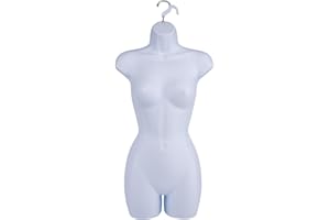SSWBasics Female Mannequin Torso - Fits Women’s Sizes 5-10 - Molded, Shatterproof & White