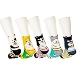 Shuning Women's Casual Comfortable Cotton Crew Socks - 5 Pack (C1)