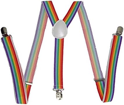 Rigma Suspenders for men – Adjustable mens y-back Suspender belt set (Rainbow)