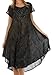 Sakkas 715D Michiko Stonewashed Caftan Dress/Cover Up - Black - One Size