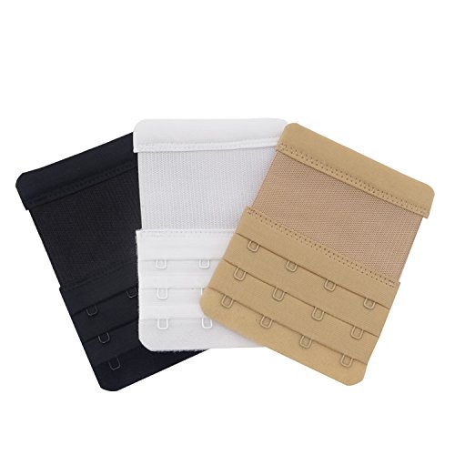 Honbay 3PCS Women Soft Comfortable Bra Extenders 3X4 Hooks