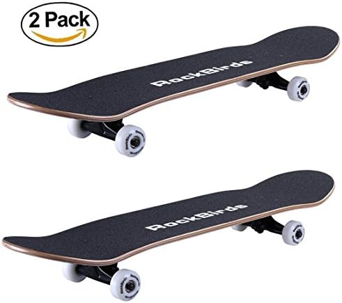 Skateboards, RockBirds 31'' Pro Complete Skateboard, 7 Layer Canadian Maple Skateboard Deck for Extreme Sports and Outdoors