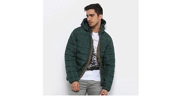jaqueta puffer treebo básica capuz masculina
