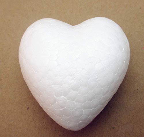 Dandan DIY 2pcs 15cm(6'') Approx Smooth Foam Heart Shaped Foam Craft Making Foam Ball Home Wedding Decor Love Style DIY Supply (15CM/6'')