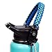 WaterFit Paracord Carrier Strap Cord with Safety Ring and Carabiner for 12-Ounce to 64-Ounce Wide Mouth Water Bottles, DoubleBlue/Compass+FireStarter
