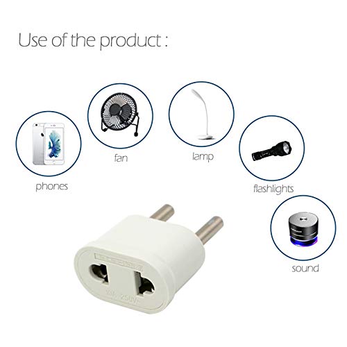 GOSONO 2pcs/lot US (USA) to EU (Europe) Travel Power Plug Adapter for USA converter White - Thumbnail 2