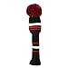 Scott Edward 3 Pieces Packed, Golf Fairway Wood Head Cover, Black Red White Stripes Style, Interchangeable Number Tags