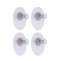 Heasa 4 Pack Wall Hooks, Hat Hooks, Storage Wall Mounted Coat Hanging Hook for Coat, Wardrobe Closet Towel Key Robe Hook (Aluminium Alloy)