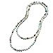 8mm Natural Amazonite & Blue Goldsand Long Beaded Necklace Handmade Jewelry for Women Men
