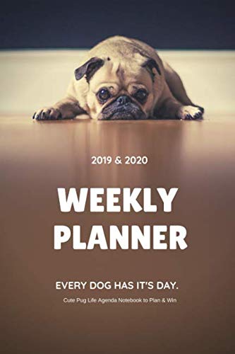 2019 & 2020 WEEKLY PLANNER EVERY DOG HAS IT'S DAY. Cute Pug Life Agenda Notebook to Plan & Win: Cale by JB BOOKS