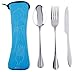 Bekith 6 Piece Stainless Steel Utensil Set (Knife, Fork, Spoon) Lightweight, Travel Flatware Set / Camping Cutlery Set with 2 Neoprene Cases