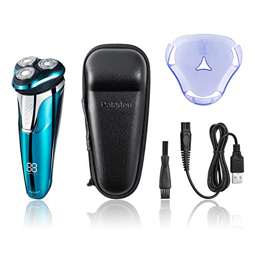 Paladou Electric Rotary Razor Shavers for Men, Portable USB Rechargeable Beard Trimmer with Travel Case Kit, Wireless Wet Dry Facial Mustache Cordless Waterproof Best Gift Set - Thumbnail 6