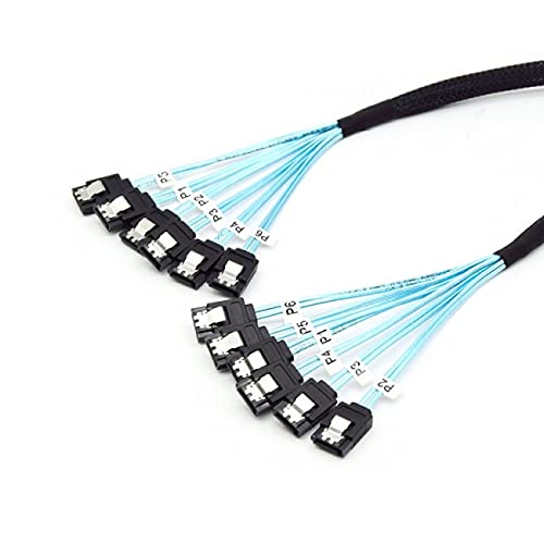 NFHK Internal 6 SATA 7pin to 6 SATA 7pin Target SSD Hard Disk 6Gbps Data Server Raid Cable