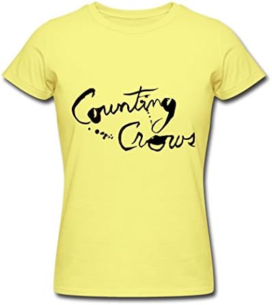 ZHEDZU Women's Counting Crows Album Cover Logo Cool T Shirt Cotton Lemon XL