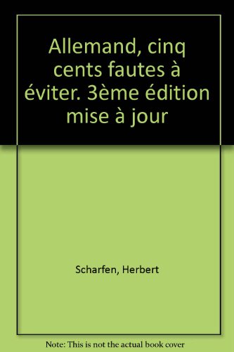 Allemand, cinq cents fautes à éviter
