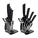 Ceramic Knife Set Kitchen Knife Cutlery Set Rust Proof Stain Resistance Ceramic Blade Set (6 Pieces Knife Set with Holder-Black2)
