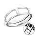 Pro Jewelry 925 Sterling Silver Parallel Circles Above Knuckle Ring Mid Finger Top 7108
