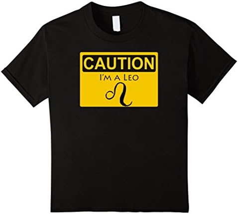 Kids Caution I'm A Leo Zodiac T-Shirt 10 Black