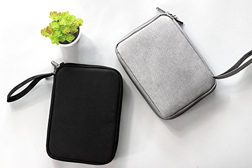 Travel Organizer Double Layer Electronics Accessories Gear Storage Bag USB Cable Case, Grey - Thumbnail 7