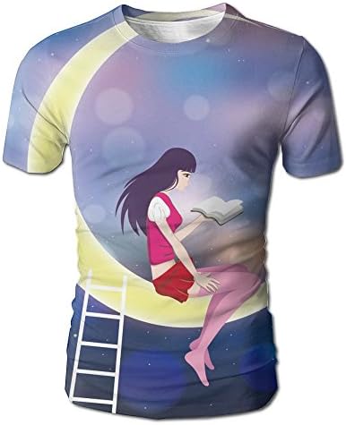 WUXJ0KKIL Men Girl On The Moon Fashion Tshirt White Size XXL
