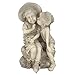 Design Toscano Kissing Kids Boy and Girl Garden Decor Statue, 14 Inch, Polyresin, Antique Stone primary