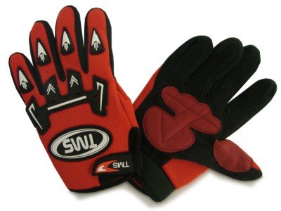 TMS Youth Kid Motocross Dirt Bike ATV Off-Road Gloves Red