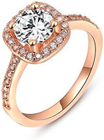 Creativelife Women's Rose Golden Eight Heart Eight Arrow Zircon Ring