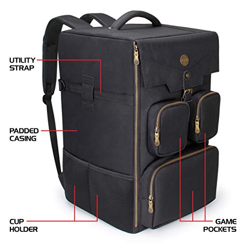 ENHANCE Board Game Backpack Reinforced Rigid Board Game Storage with