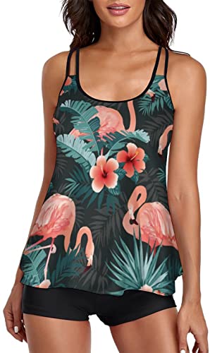 Omichic Women's Loose Tankini Top with Boyshorts