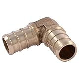 SharkBite UC248LFA10 1/2" 90 Degree Elbow PEX Barb Fitting (10-Pack), 10 Pack, Brass