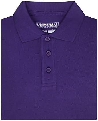 Unisex Boys Girls Short Sleeve Pique Polo Shirt w/Stain Release (2T-20) by Univ- Sku:Staniu838RPU7; Color:ROYAL PURPLE; Size:7 7