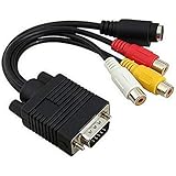 ANRANK High Performance VGA SVGA to S-Video 3 RCA Composite AV TV Out Adapter Converter Cable for PC Laptop