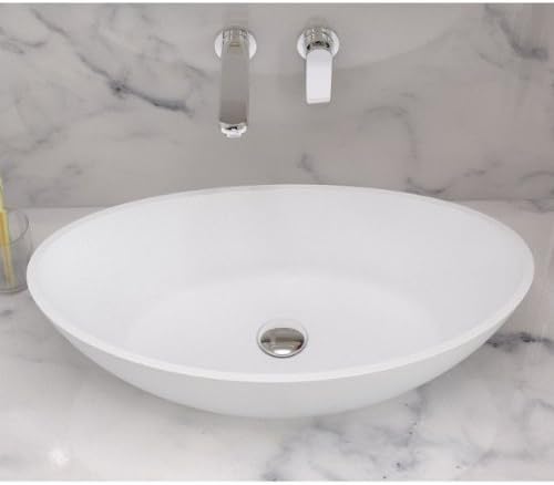 ADM Bathroom Design Glossy White Stone Resin Sink CW-105 Glossy