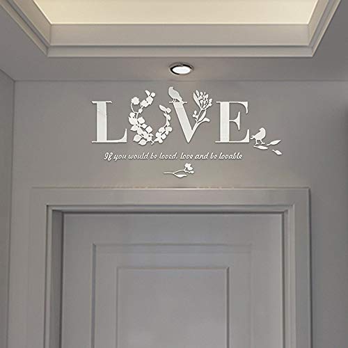 Iusun Wall Sticker D Leaf LOVE Wallpaper Removable DIY Mural Paper Decoration for Room Home Nursery Bedroom Office Supplies Decal - Ship From USA (White) - Thumbnail 4