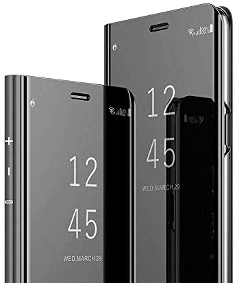 mobbysol® Anti Skid Clear View Mirror Flip Case Cover for Samsung Galaxy Note 10 Plus/Note 10+ (Note 10+, Flip Black)
