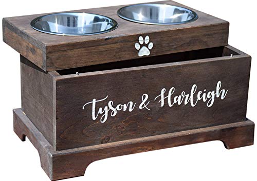 elevated pet feeder with storage