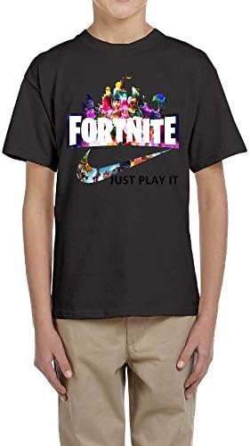 Aharyoa Kids Neon Fortnight Just Play It Teens Youth Creative Summer Short Sleeve T Shirt Girls Boys Funny Tee