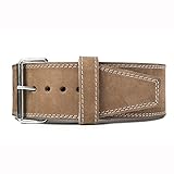 Weightlifting Belt for Men and Women, 10mm Thick - Brown Skin Leather - Single Prong - For Weight Lifting, Power Lifting, Cross Fit and Lower Back Support (Medium)