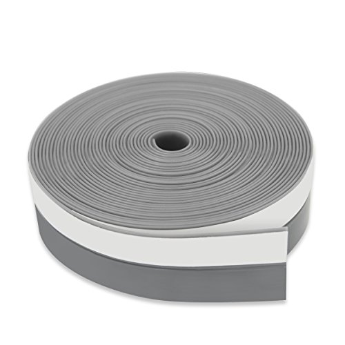 Door Weather Stripping, Window Weather Seal Silicone Garage Door Draft Stopper Weatherproof Strips-16 Feet Length-1 inch (25mm, Gray)