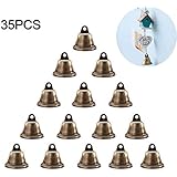 35PCS Vintage Bronze Jingle Bells, 38mm Christmas Jingle Bells Rings Christmas Tree Ornaments Pendants for Christmas Tree Decoration, Making Wind Chimes, Dog Doorbell & Potty Training, Housebreaking