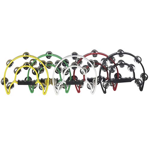 difcuyg5Ozw Double Layer Tambourine Light Durable Metal Jingle Hand-held Percussion Musical Instruments Funny Toy - Black