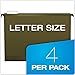 Pendaflex SureHook Reinforced Extra Capacity Hanging Pockets, Letter Size, Standard Green, 4/PK (09217)