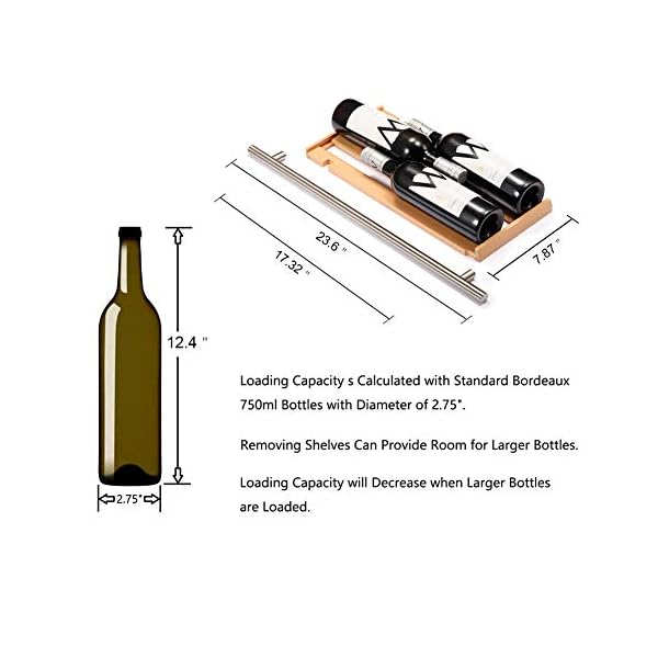 Bossin-Wine-Cooler-Refrigerator-Fridge-19-Bottles-Dual-Zone-Wine-Cellar-Built-in-Freestanding-Wine-Chiller-with-Stainless-Steel-Digital-Memory-Wood-ShelvesSilverCompressor-19-Bottle