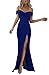 PRETTYGARDEN Women's 2020 Off Shoulder Side Split Slim Evening Maxi Party Dress