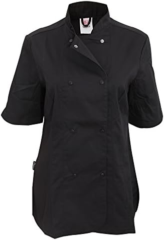 Womens/Ladies Short Sleeve Fitted Chef Jacket